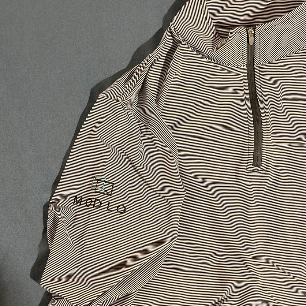 Peter Millar Striped Gray Pullover - image 3